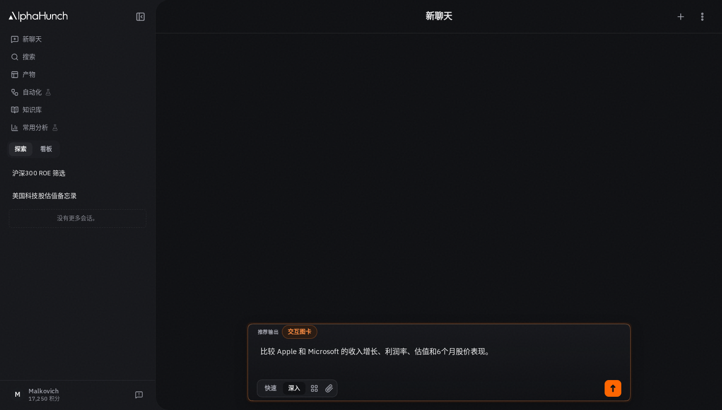 已输入市场分析问题、准备发送的对话输入框